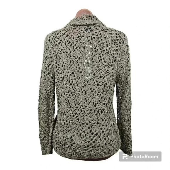 NWT Ellen Tracy Soutache Knit Cardigan and Tank Set Bronze and Gold Petite Med - Picture 2 of 16